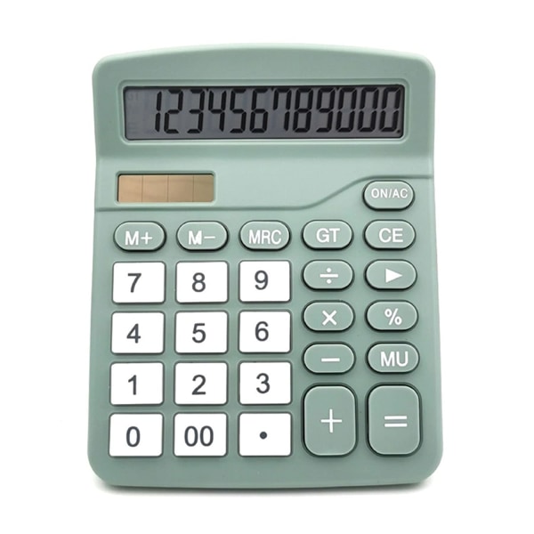 Digit Solar Scientific Calculator Taloustoimiston tietokonelaskimet Suuren näytön toimistolaskimet Söpö laskin (väri: vihreä)