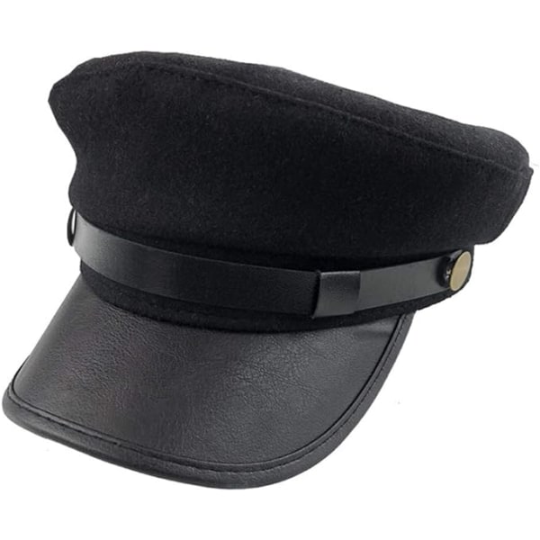 Baret Flat Cap Chauffør Hat Fisker Hat Driver Hat Kostume Hatte til mænd Kvinder (sort)