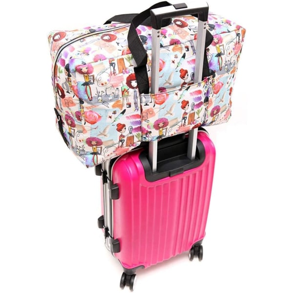 Stor hopfällbar duffelväska handbagage weekend övernattning resväska över bagage med axelrem girl