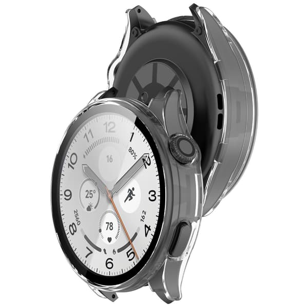 Suojaava PC-kotelo karkaistulla lasilla Xiaomi Watch 5:lle - Täysin peittävä läpinäkyvä Transparent