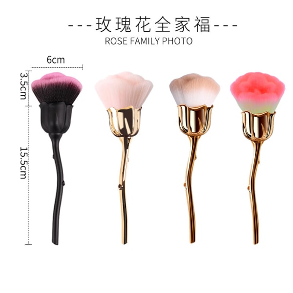 Rose Makeup Brush Blush Brush Super Large Face Powder Makeup Børster til Powder Cosmetic（gul + pink）