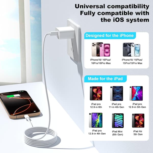 USB C-laddningskabel, USB C till USB C 2-pack 1M+2M-kabel, Typ C-laddare snabbladdningskabel för iPhone 17 16 15 Pro Max Pro Plus