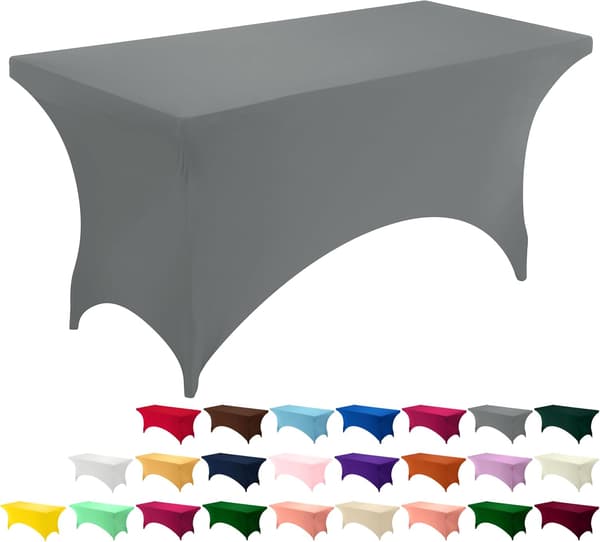 1 stk. Spandex duk [183 cm, grå] Stram, tilpasset, vaskbar og rynkebestandig elastisk rektangulær utebordtrekk, 183Lx76Bx76H cm gray