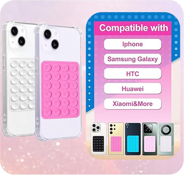 5 STK Stærkt Greb Telefon Sugekopholder - Klæbrig Silikoneholder til Hænder (8*5.5cm) Multicolor