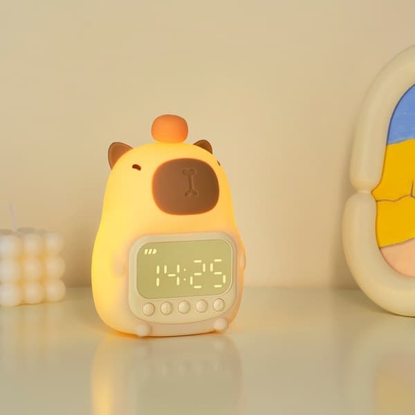 Capybara Silikon Uppladdningsbar Väckarklocka Lampa Nattlampa