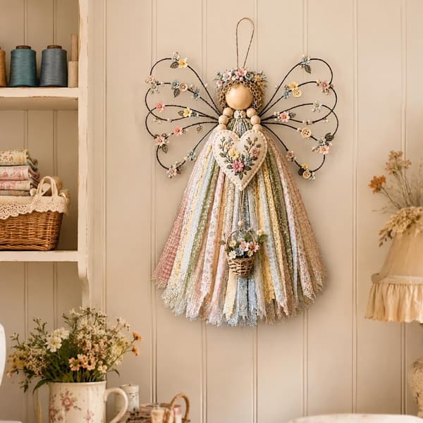 Englestoff Hengende DIY-sett DIY Stoff Hengende Pyntesett Håndlaget Engel Multicolor2