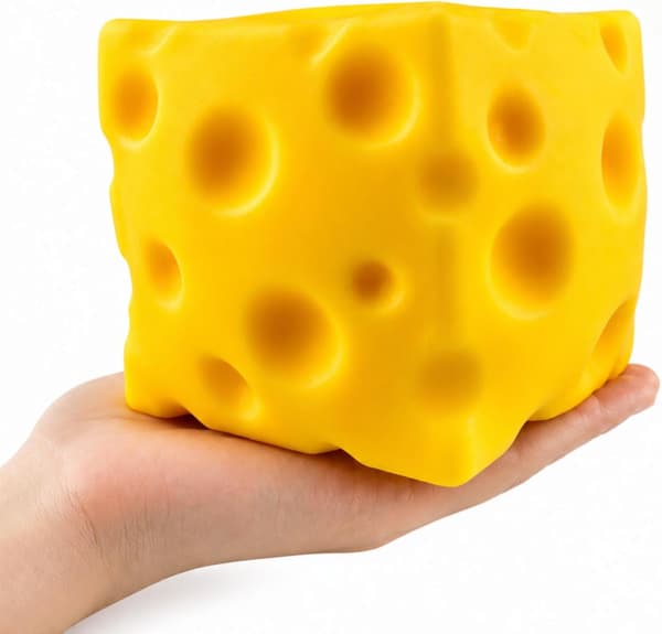 Juusto Squishy Fidget -lelu, 6 cm pehmolelu lapsille ja aikuisille (1 kpl, 10 cm) 10cm