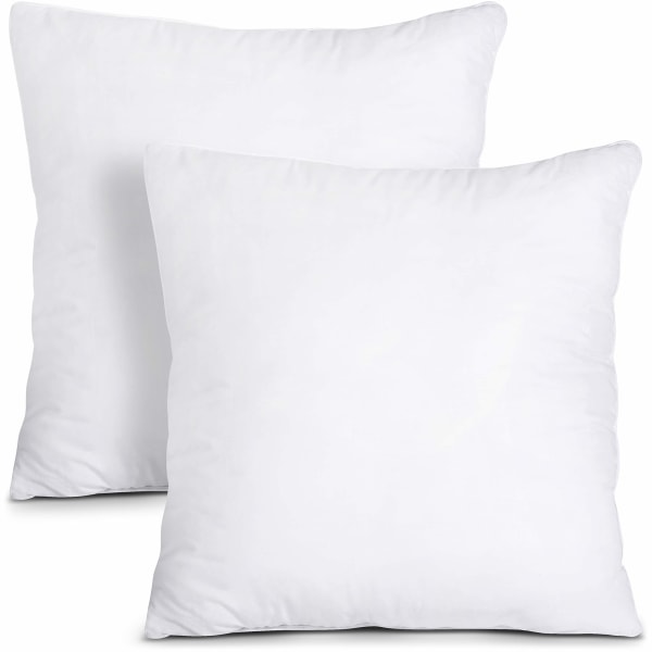 Vuodevaatteet tyynysisä (2 kpl, valkoinen) - 18 x 18 tuumaa sänky- ja sohvatyynyt - koristetyynyt sisätiloihin