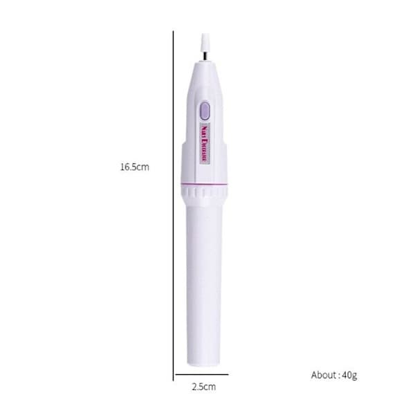 Elektrisk neglefil - elektrisk fil - inkluderer 5 stk Hvit