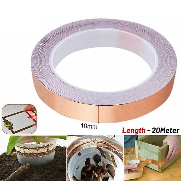 Kobbertape mot snegler - 10 mm bredde - 20m rull - Kobber