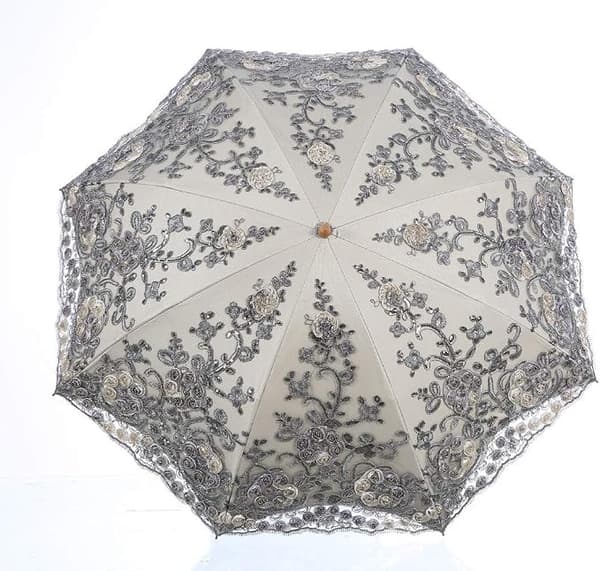 Sammenleggbar UV-parasoll Snø/regn/solparaply Broderi Bryllupsparaply