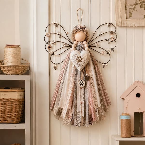 Englestoff Hengende DIY-sett DIY Stoff Hengende Pyntesett Håndlaget Engel Multicolor5