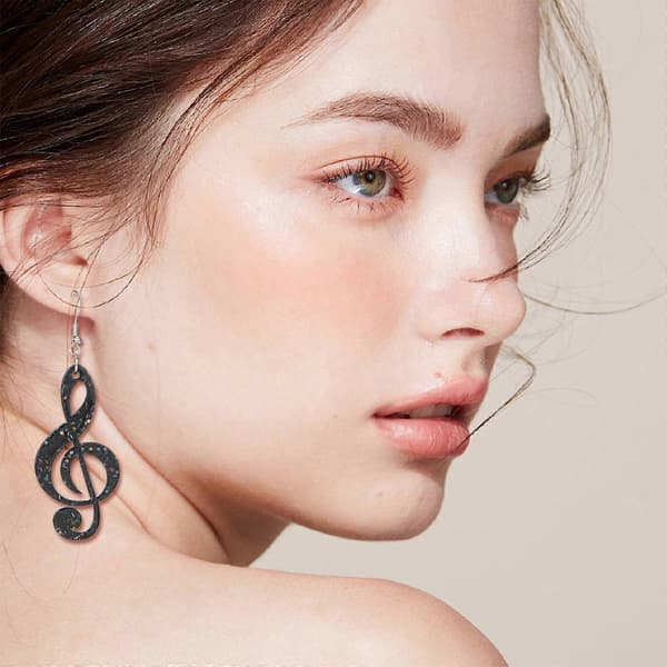 Kreative Akryl Musiknode Dangle Øreringe Trendy Ørestikker Moderigtige Statement Smykker til Trendsættere Sti Style 2
