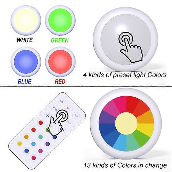 LED-spotlightar 6 st med 2 fjärrkontroller RGB-design Många färger Vit white