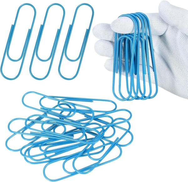 10 cm / 4 tum extra stor gem, 12-pack, för dokument, gör-det-själv-hantverk, hemmakontor, blå blue