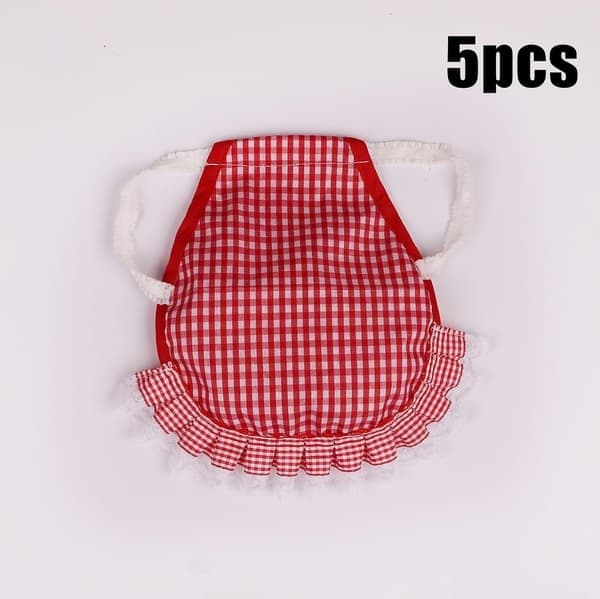 5 st. Justerbar kycklingsadel, kycklingförkläden, ryggvingeskydd, present röd rutig Red Plaid