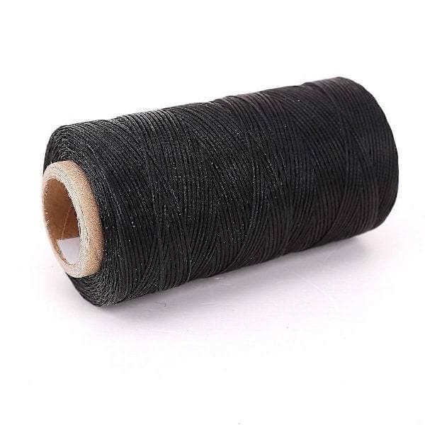 Platt vaxad trådrulle 260M läder läder DIY DIY svart