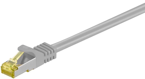 RJ45 patchkabel S/FTP (PiMF), 500 MHz, med CAT 7 råkabel, grå, 25 m