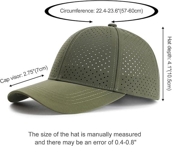 1 stk. justerbar performance solbaseballkasket til mænd, åndbar snapback laserperforeret mesh-hat, grøn. green