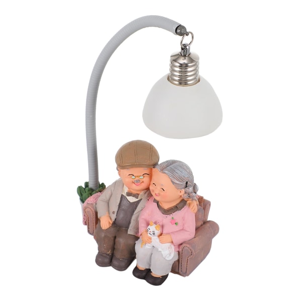 1 st Old Man Granny Ornaments Morföräldrar Föräldrar Staty Alla hjärtans dag present Söt par Mini sänglampa Bröllopshantverk