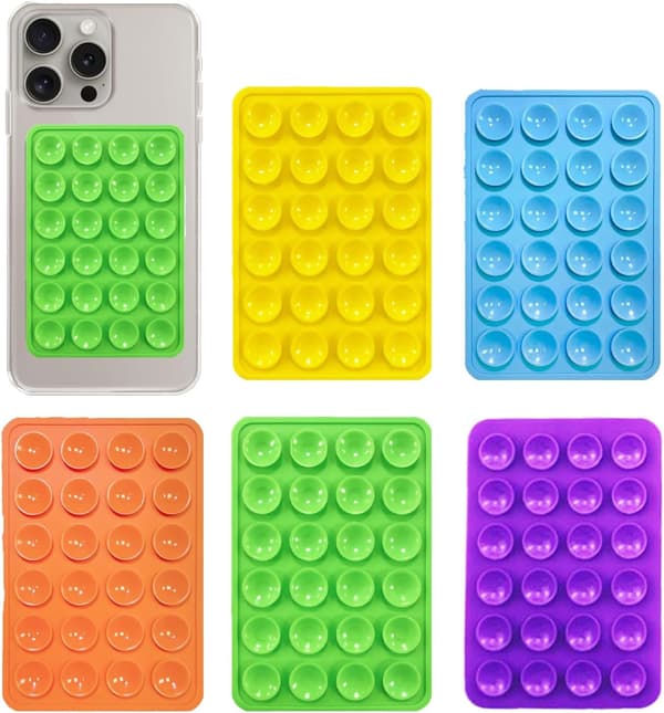 5 st starkt grepp telefon sugfäste - klibbig silikonhållare för händer (8*5.5cm) Multicolor