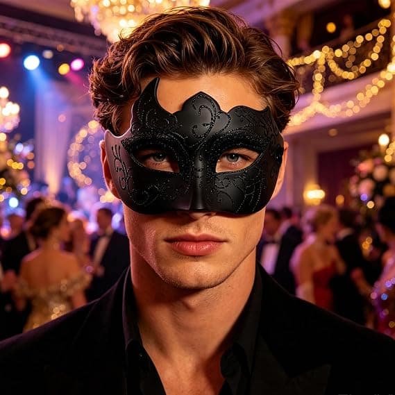 Maskeradmasker för män och kvinnor, svart 1 st black