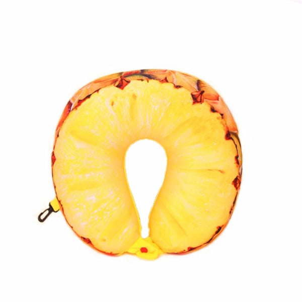Resande nackkudde U-formad kudde Frukt Varm bekväm resekudde för flygplan Biltåg (ananas)