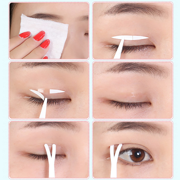 Øjenlågstape 800 stk. Invisible Lift Dobbelt øjenlågsklistermærker Eye Lift Tape Stickers med plastikgaffel & pincet,øjenlågsløftestrips