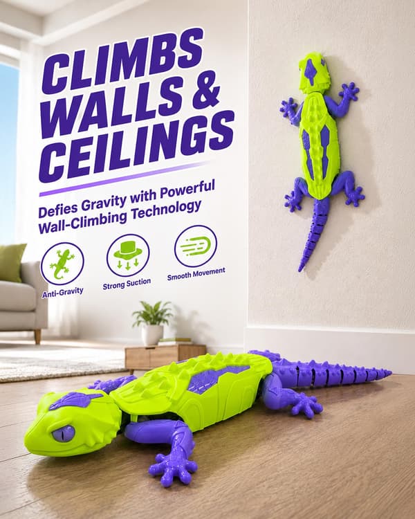 UCIDCIRC Vægklatrende Gekko Robotlegetøj til Børn, Lysegrøn