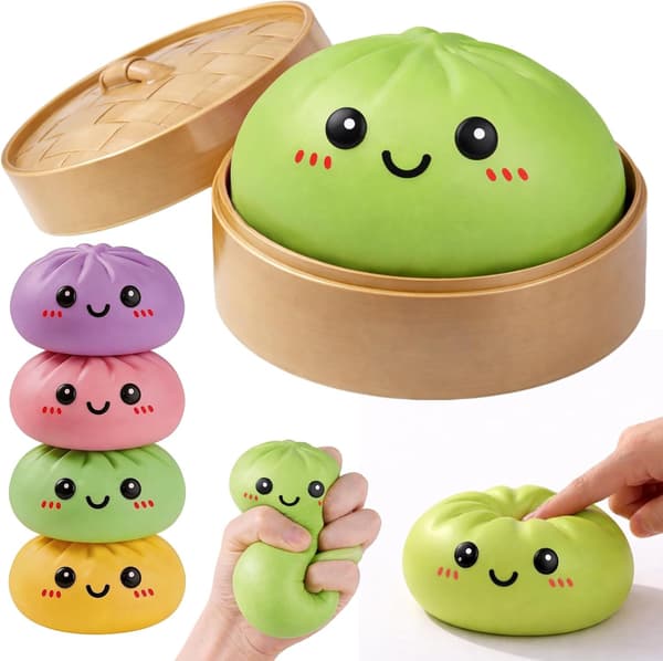 Dumpling Squishies Mystery Box, Mjuk Dumpling Stressavlastande Sensorisk Leksak för Vuxna (Grön) Green Smile