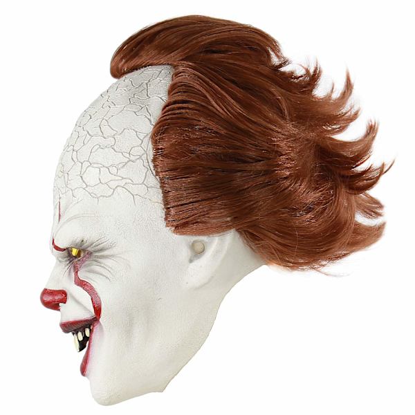 Kauhuelokuvan klovnin lateksimaski, kauhu Halloween -asu rekvisiittamaski, sopii aikuisille