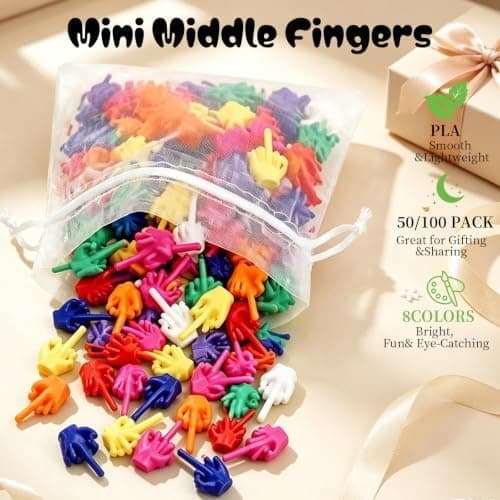 Mini Langfingre, \"Flip The Bird\" i bulk, Små hender til skrivebord, festgaver, passiv-aggressive vitser, 100 stk 100pc