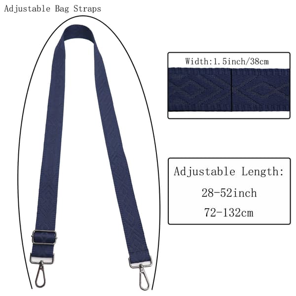 Skulderstropper til håndvesker Brede skulderstropper til håndvesker Justerbar erstatningsstropp til håndveske med broderi Gunmetal Hardware-dark grey