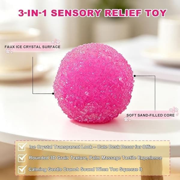 Sprød Squishy Stressbold, Voksbær Formbar Sprød Stressbold, Is Hud Fidget Sanselegetøj, Sprød Smoothie Klemmelegetøj, Angstlindring Blue
