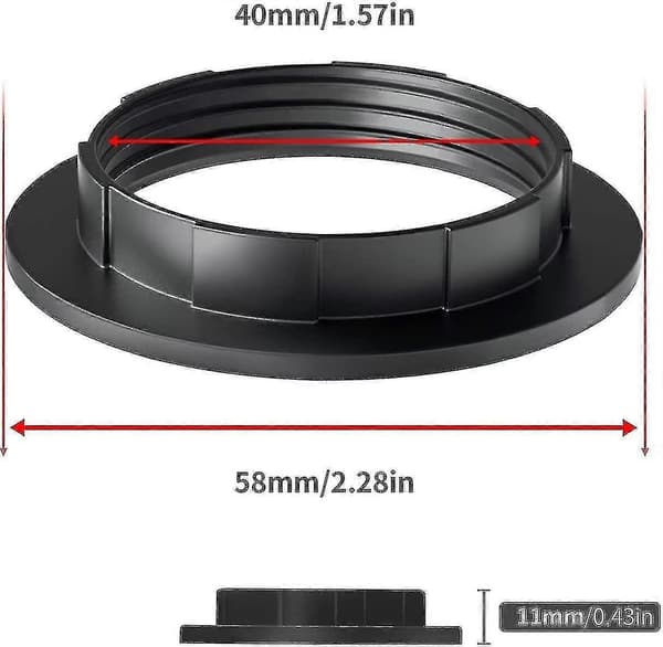 10 stk. lampeskjermreduksjonsring E27-omformer for lampeholder Roterbar lampeskjermtilpasning Plastskiveadapterring