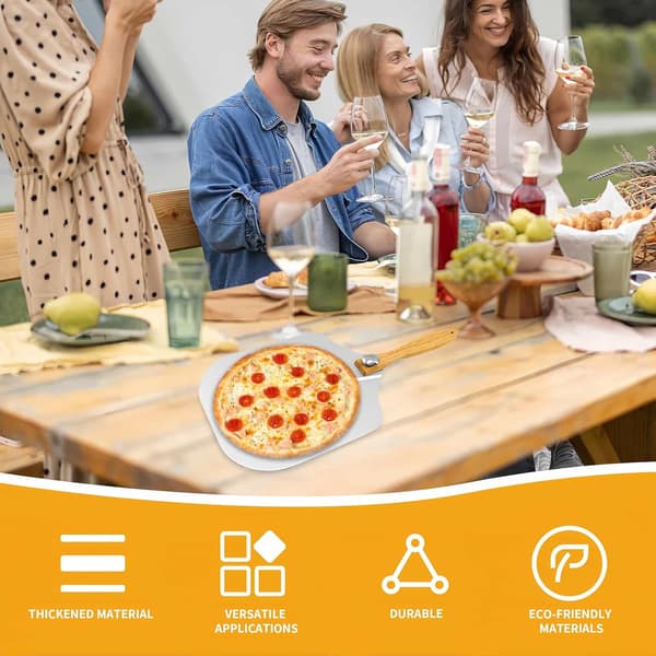 Perforeret pizzaspade 12 tommer aluminium metal pizzaspade pizzaspade til bagning af pizzaer og håndværksbrød