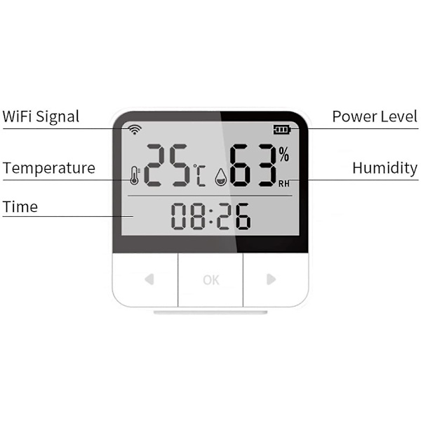 Digital Trådlös Thermo-hygrometer, Trådlös Digital Temperatur- och Luftfuktighetsmätare Inomhus Utomhus Termometer