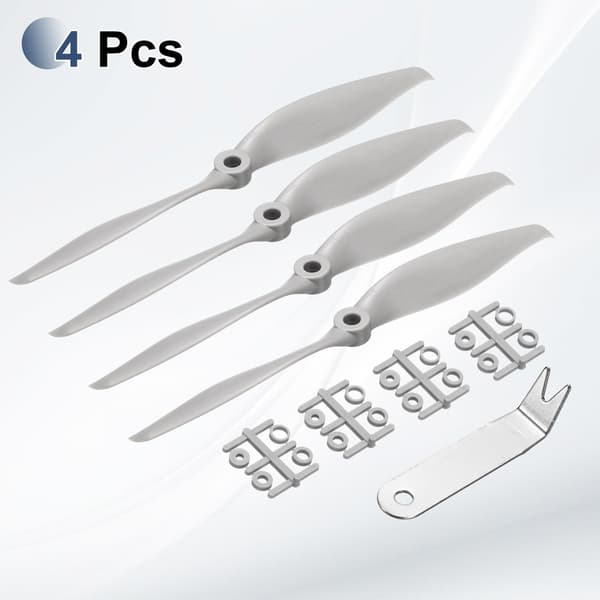 MECCANIXITY 7x6 tommer RC-propeller, 2-blads propeller grå høyhastighetspropell med adapterringer og propellnøkkel for RC-fly 4 7" x 6" 4