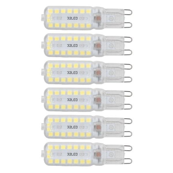 6 kpl G9 LED-lamppuja 7W himmennettävä 360° vaihto