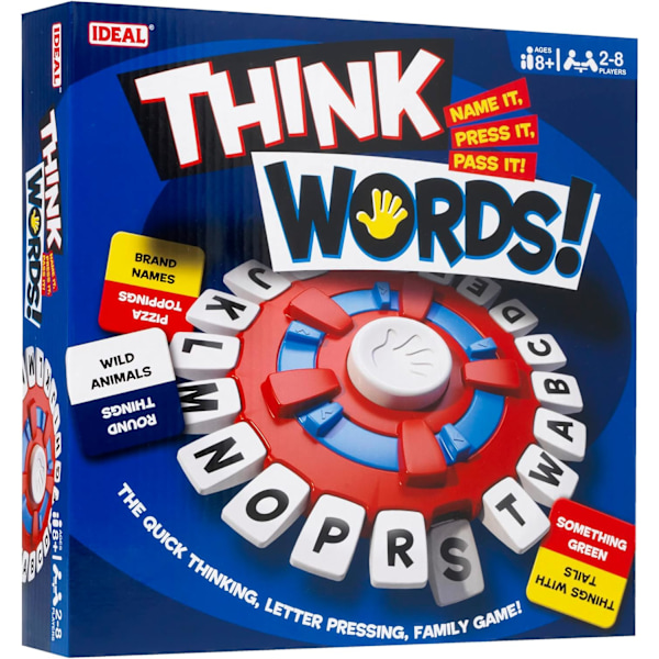 Think Words: Det snabba tänkandets bokstavspressande spel! | Familjespel | För 2-8 spelare | Ålder 8+