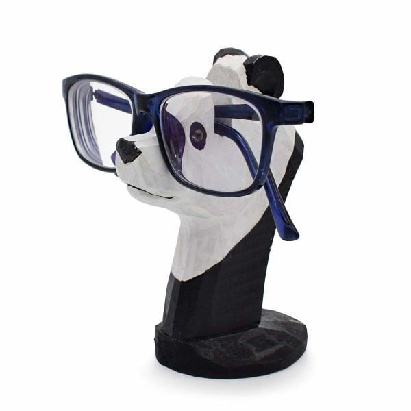 Håndlavede træudskæringsbriller Brilleholder Stand Solbriller Display Stativ Hjemmekontor Skrivebord Dekoration Gave (Panda)