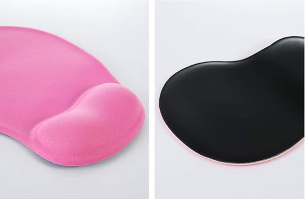 Musemåtte med gel, musemåtte med håndledsstøtte - Med behagelig gel håndledsstøtte - Skridsikker gummibase, ergonomisk Pink