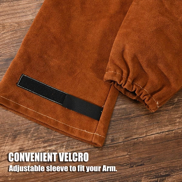 Lädersvetsarmar - Värme- och flamskyddande armskydd, (One Size, Camel)
