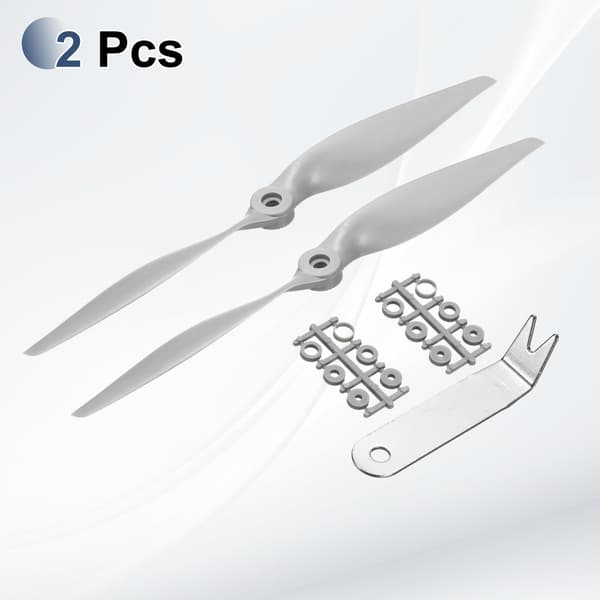 MECCANIXITY 11x7 tommer RC-propeller, 2-bladet propellerudskiftning grå højhastighedspropeller med adapterringe og propellernøgle til RC-fly 2 11" x 7" 2