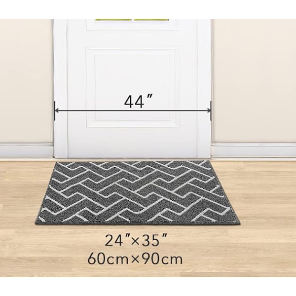 Sisätilojen ovi matot, pölyä hylkivät matot, vettä imevät ja liukumattomat, sopii sisäänkäynteihin, sisä- ja ulkotiloihin, 60x90cm, harmaa
