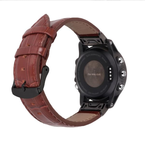 Aito nahkaranneke Garmin Fenix 7X 7S -kelloon, ruskea 22 mm 22 mm Brown