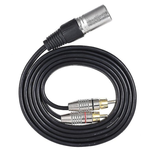 3m 1 XLR til 2 RCA hannplugg stereo lydkabel kontakt Y splitter ledning ledning