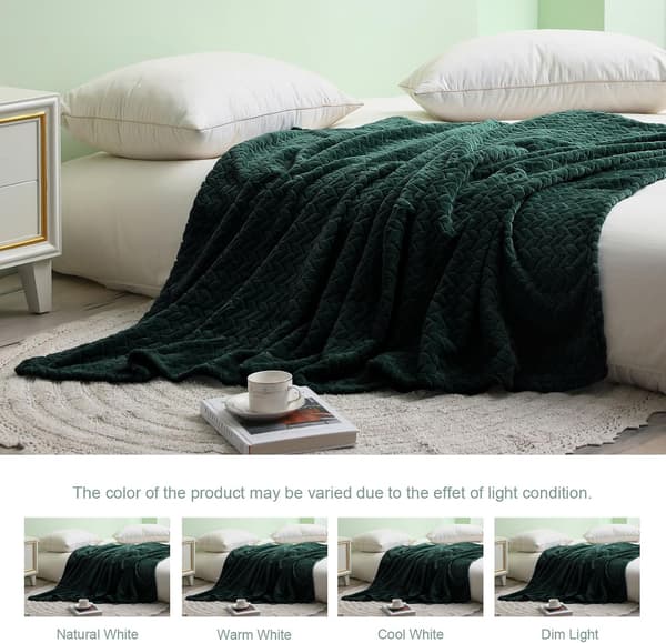 1 stk stort fleeceteppe til sofa, mørkegrønn | 127x178 CM, mykt, pustende, luftig teppe. dark green