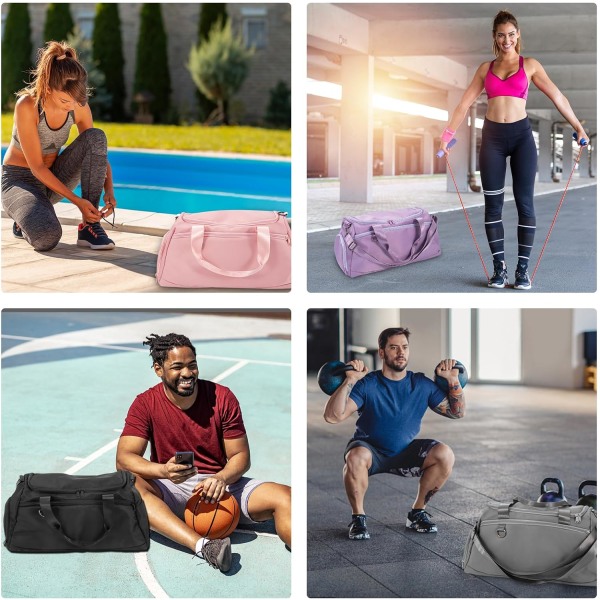 Sports Tote Gym Bag, Cloudgree Rejsetaske til Sport, Fitnesscentre og Weekendture, Vandtæt Bagagepose med Sko og Vådt Tøj Rum grey