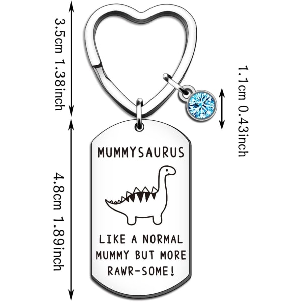 Sjov Mumie Gaver Mummysaurus Nøglering fra Datter Søn Fødselsdag Jul Thanksgiving Mors Dag Gaver til Mumie Mor Mama Mum